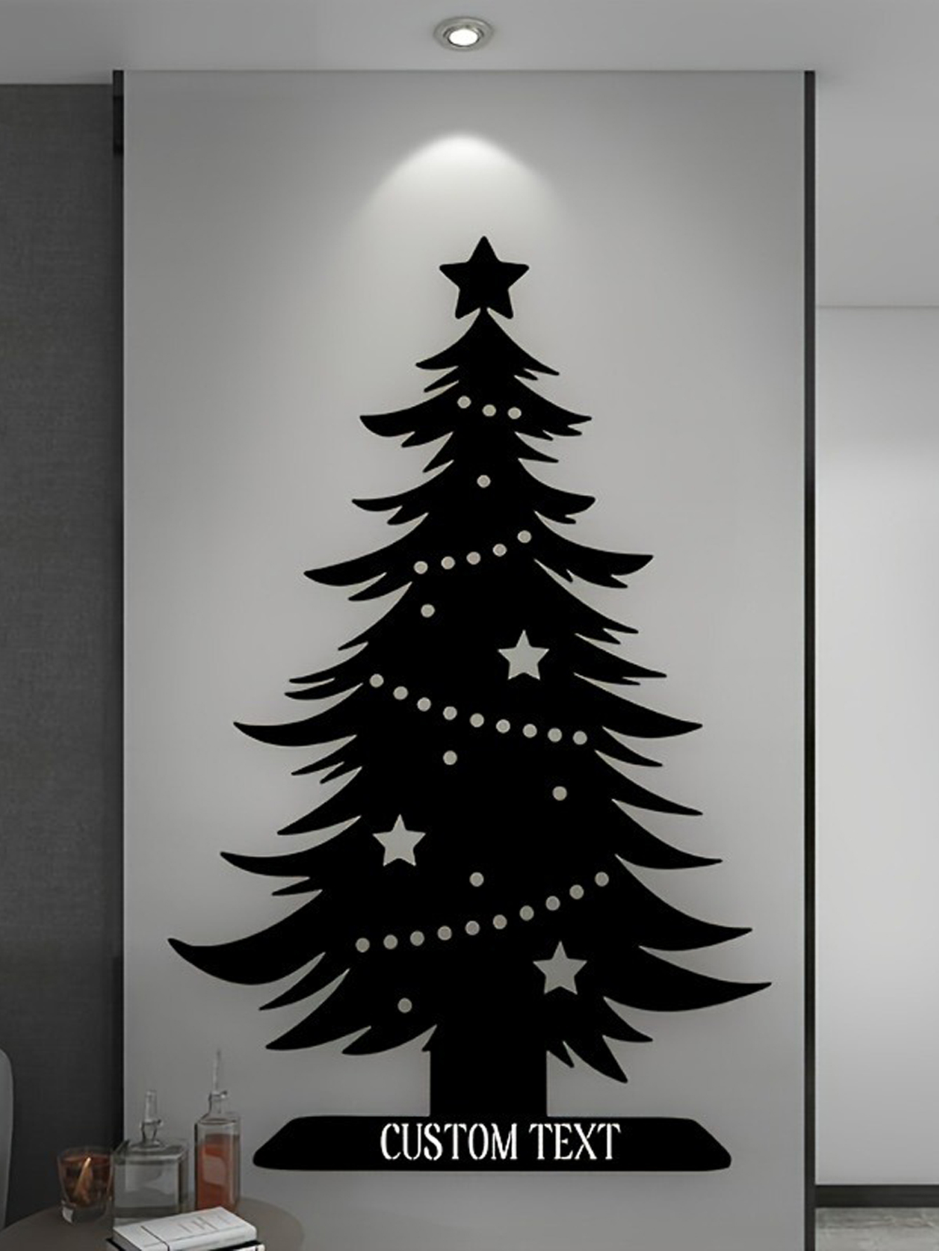 Christmas Tree Shaped Iron Sign - Wall Decor